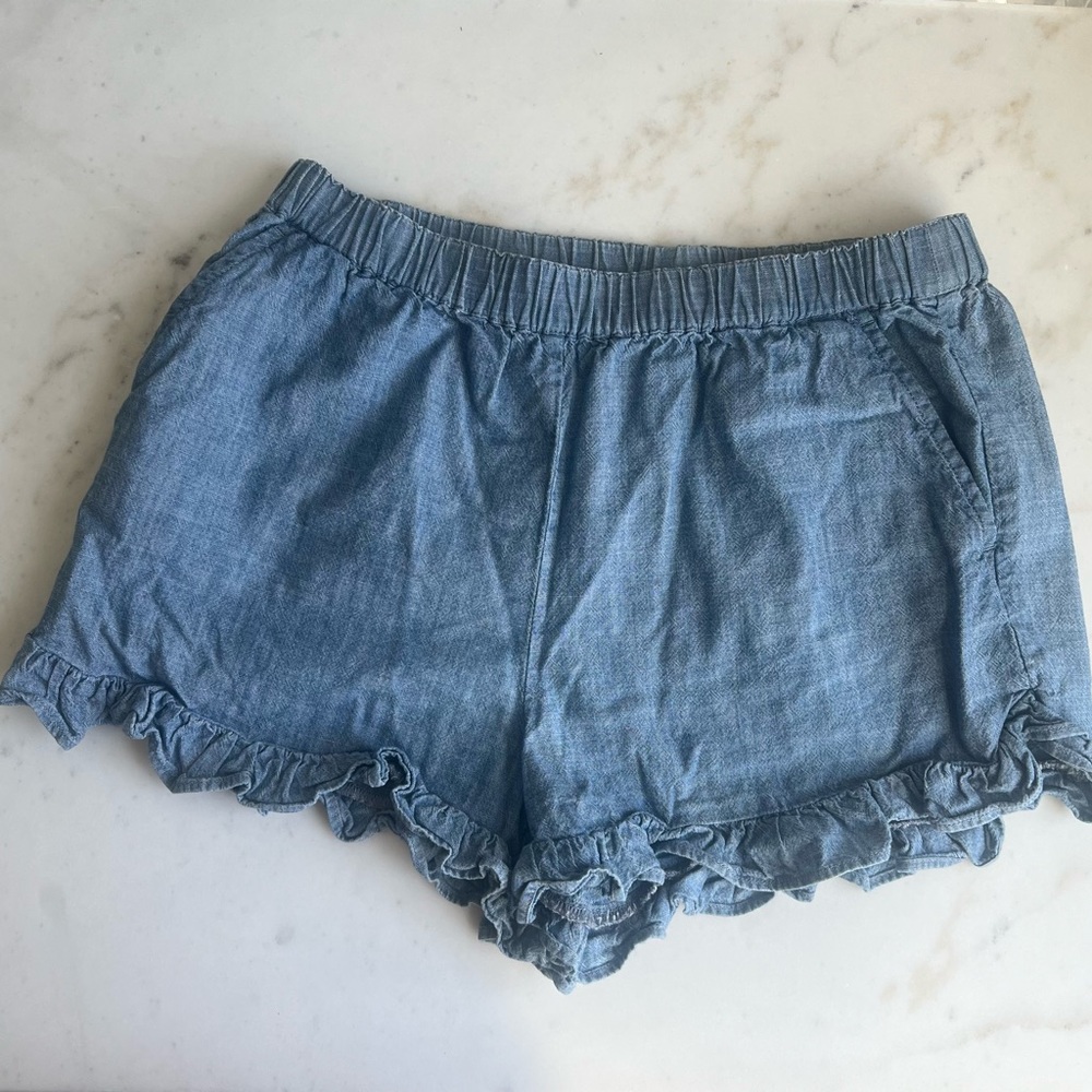J Crew Crewcuts Girls' ruffle pull-on short in soft chino